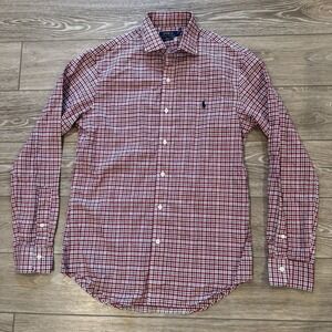 Polo Ralph Lauren Slim Fit Plaid Button Down Shirt Men's M Red Check